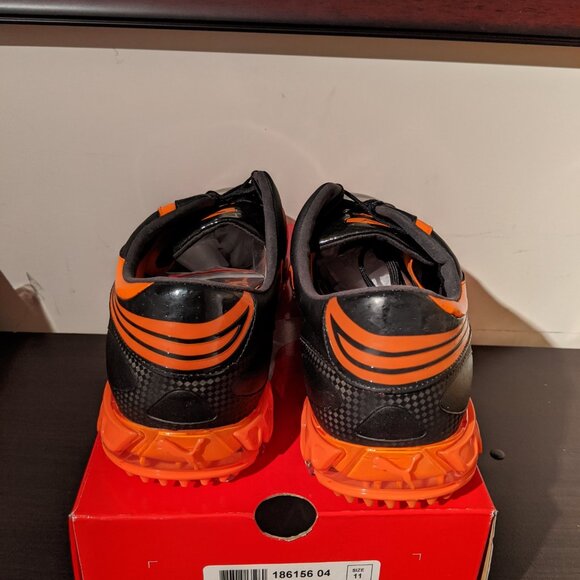Puma Amp Cell Fusion SL Golf Shoes - Black/Vibrant Orange Size 11 (New) - Picture 10 of 10